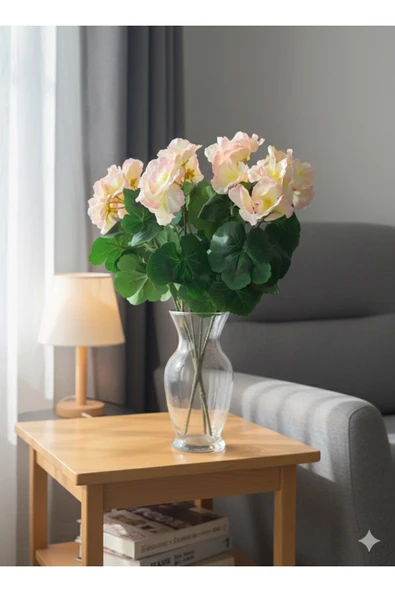 YASİMA Yapay Çiçek Büyük Sardunya 7 DALLI Demet 40 cm SOMON EV SAKSI SÜSÜ YILBAŞI ürün görseli 1