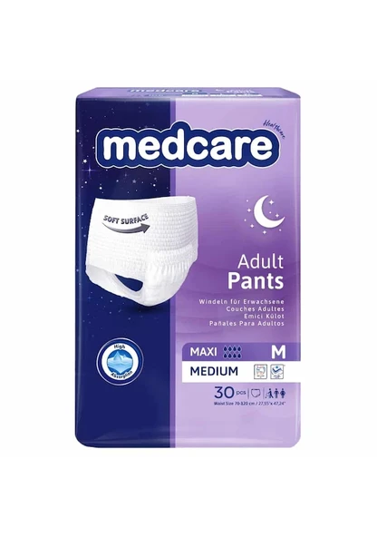 MEDCARE Maxi Emici Külot Yetişkin Hasta Bezi Medium M Beden 8 Damla  120 ADET ürün görseli 1