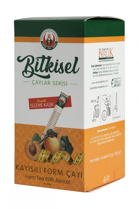 Tarım Kredi Kayısılı Form Çayı Çubuk Çay 32 Gr ürün görseli 1