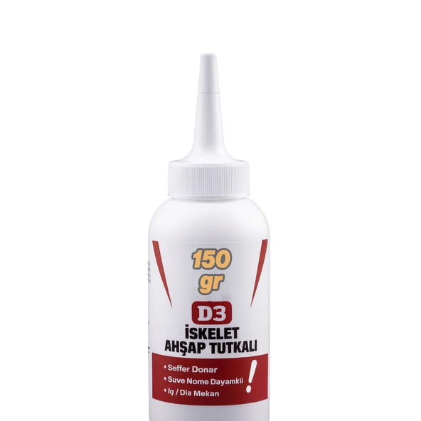 Hazır İskelet Ahşap Tutkalı 150 gram Şeffaf D3 Tahta Mdf Sunta Kumaş Kağıt DIY Uygulama Yapıştırıcı ürün görseli 1
