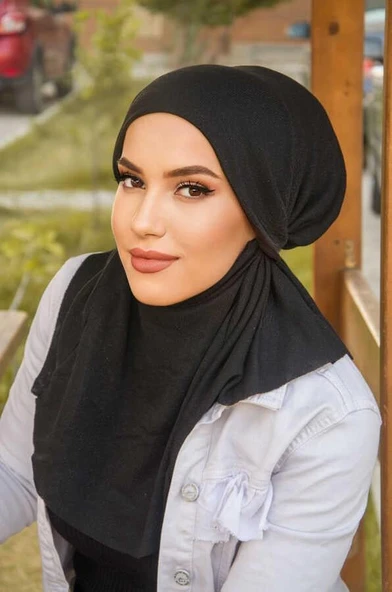 Aişe Tesettür Siyah Oversize Hijab ürün görseli 1