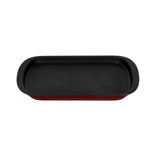 Lava Döküm Dikdörtgen Servis Tabağı Ölçü 32x20cm.-Bordo ürün görseli 1