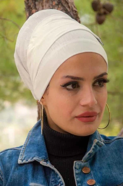 Aişe Tesettür Kırık Beyaz Battal Boy Kaymaz Bone - 40500 ürün görseli 1