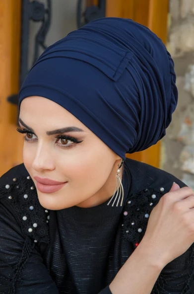 Aişe Tesettür Lacivert Battal Boy Kaymaz Bone - 40500 ürün görseli 1