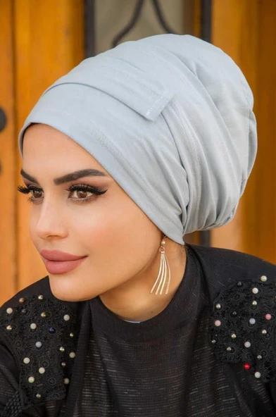 Aişe Tesettür Gri Battal Boy Kaymaz Bone - 40500 ürün görseli 1