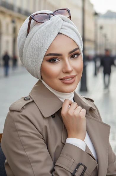 Aişe Tesettür Beyaz Triko Kışlık Burgu Bone ürün görseli 1