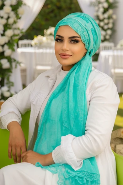 Aişe Tesettür Mint Pamuk Biritli Şal ürün görseli 1