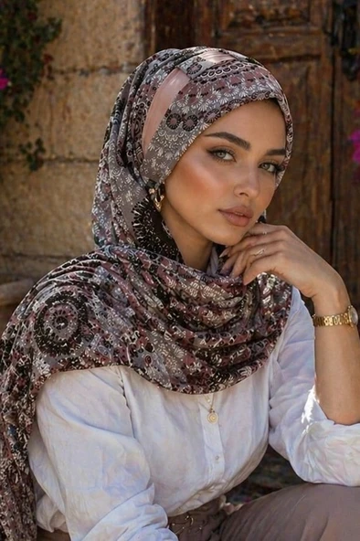 Aişe Tesettür Gri Pamuk Biritli Şal ürün görseli 1