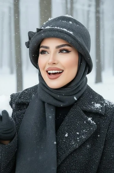 Aişe Tesettür Füme Aksesuarlı Vintage Atkılı Şapka ürün görseli 1
