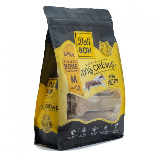 Delibon Pres Köpek Kemiği 15 Cm 12Li Naturel ürün görseli 1