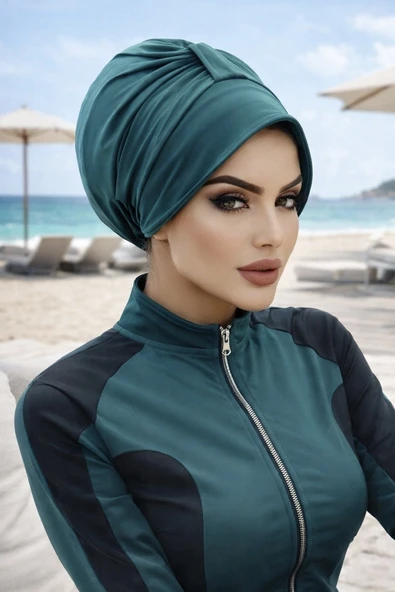 Aişe Tesettür Zümrüt Deniz Şapkası ürün görseli 1