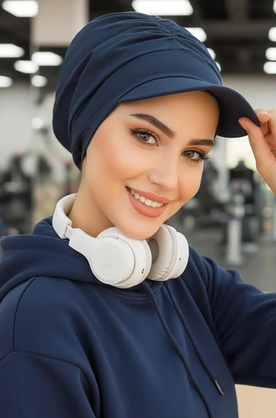 Aişe Tesettür Lacivert Tesettür Şapka ürün görseli 1