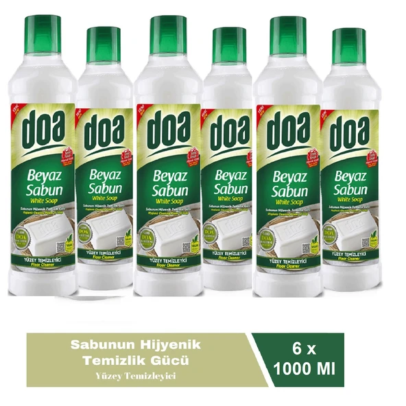 Doa Yüzey Temizleyici Beyaz Sabun Kokulu  1 Lt Vegan x 6 Adet ürün görseli 1
