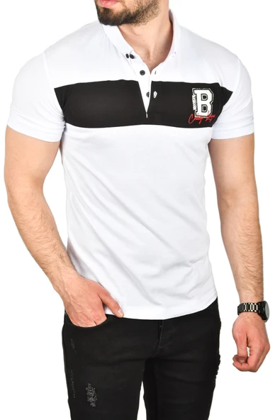 DeepSEA Erkek Slim Fit Nefes Alan Pamuklu Kumaş Dar Kesim Kıvrılmaz Yaka Polo Yaka Tişört 2503019 ürün görseli 1