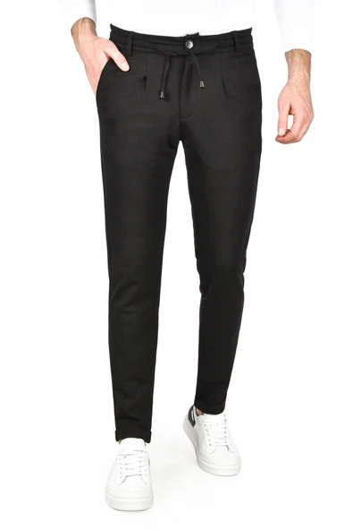 DeepSEA Beli Lastikli Slim Fit Likralı Duble Paça Penye Spor Pantolon 2502385 ürün görseli 1