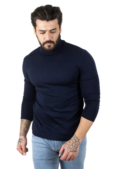 DeepSEA  Standart Fit Balıkçı Yaka Düz Kazak 2002292 ürün görseli 1