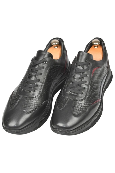 DeepSEA Desenli Bağcıklı Yüksek Taban Deri Spor Ayakkabı Casual Sneaker 2509994 ürün görseli 1