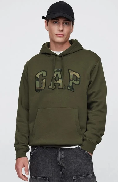 Gap Relaxed Gap Logo Camo Fıll 799757 Erkek Kapüşonlu Sweatshirt ürün görseli 1