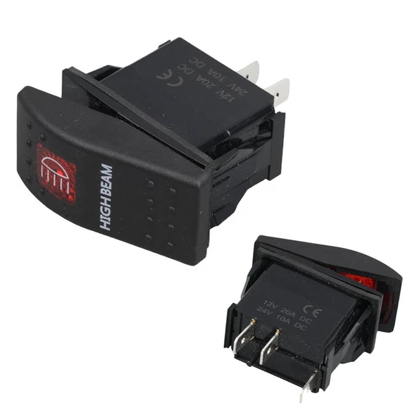 Powermaster Projektör Sembollü Işıklı 3 Pinli On-Off 12-24V Marin Switch ürün görseli 1