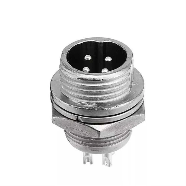 Powermaster PM-18660 4 Pinli 12Mm Erkek Mayk Fiş (M12 - GX12) ürün görseli 1