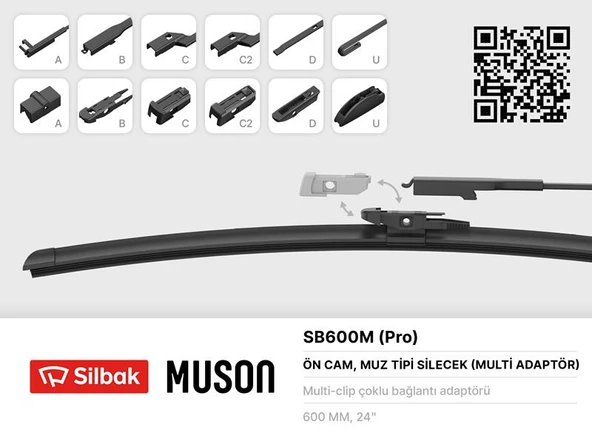 SİLECEK SÜPÜRGESİ MUZ TİPİ GRAFİTLİ 600mm 6 APARATLI ürün görseli 1
