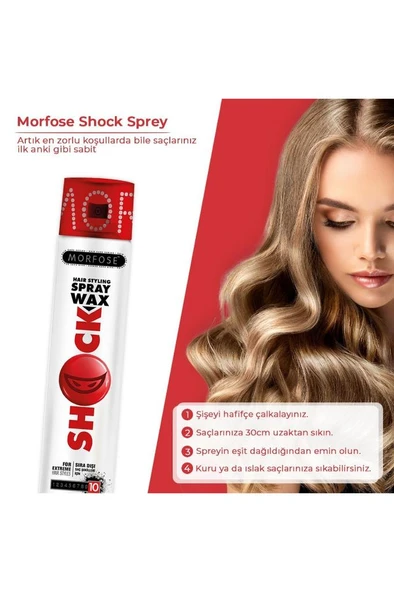 Morfose Çok Sert (10 Numara) Saç Spreyi Shock - Resim 3