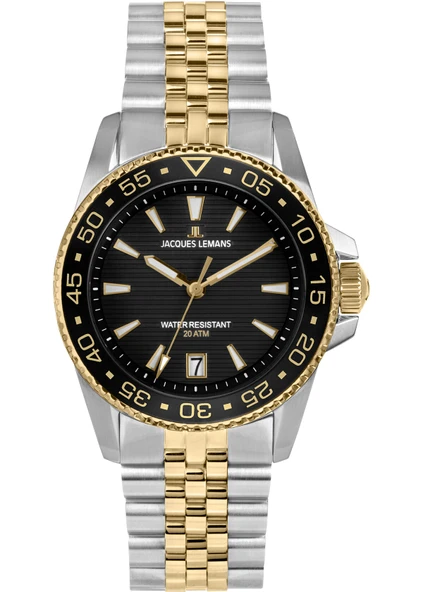 Jacques Lemans Liverpool JL.1-2205N Quartz Çelik Altın/Gri Siyah Kadran 20 ATM 41 mm Erkek Kol Saati ürün görseli 1