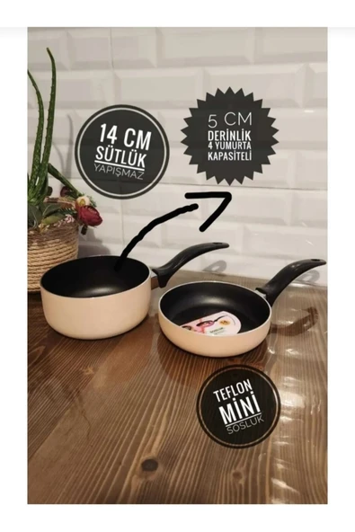 Yüksel Teflon Sütlük Yağ Tavası 14 Cm Ikili ürün görseli 1