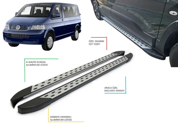 TRANSPORTER T5 KISA ŞASE NOKTALI YAN BASAMAK 2004-2015 ürün görseli 1