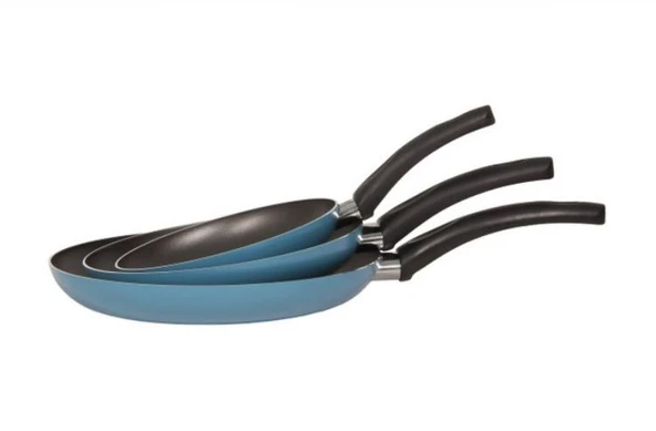 Mehtap 3'lü Tava Seti 18 + 22 + 26 Cm Turkuaz ürün görseli 1