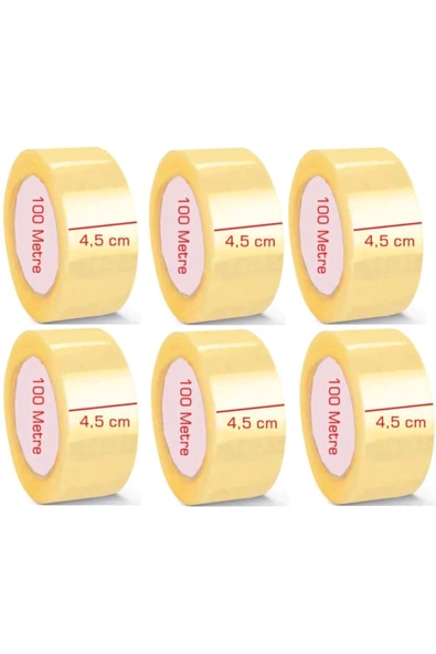 sobapark 6 Adet Kopmayan Koli Bandı 45mmx100 Mt Güçlü Koli Bandı Akrilik Koli Bandı Güçlü Koli Bandı ürün görseli 1