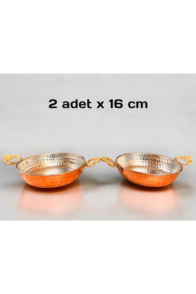 MY ZEY 2 adet Yumurta Menemen Bakır tava Çekiç dövme 16 cm ürün görseli 1