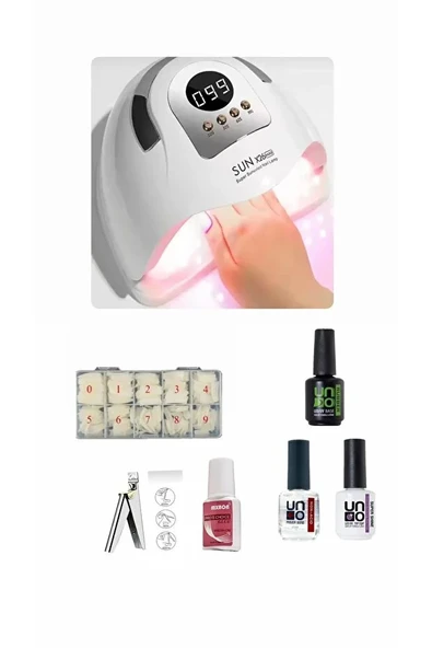 SUN X26 UV MAKİNA,KemikTips,Mxbon,TipsMakası,RubberBase,NonAcid,SuperShine SET ürün görseli 1