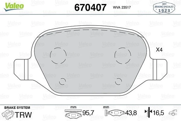 ARKA FREN BALATASI LINEA ALFA 147 01 156 97-03 -GT 03-10 0986TB3162-0986TB2797-0986495291 ürün görseli 1