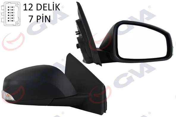 DIŞ DİKİZ AYNASI SAĞ MEGANE-FLUENCE 08 ELEKTRİKLİ ISITMALI SİNYALLİ KONVEKS 7 FİŞ VM-6138EHR ürün görseli 1