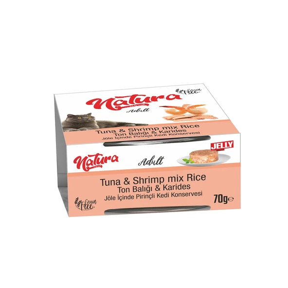 Natura Ton Balıklı ve Karidesli Yetişkin Kedi Maması 70 gr ürün görseli 1