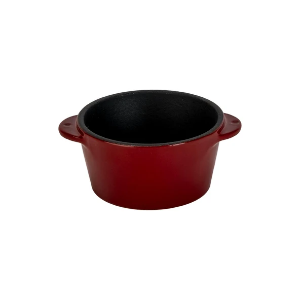 Lava Döküm Yuvarlak Sufle / Sos Kabı. Çap(Ø)8cm.-Bordo ürün görseli 1