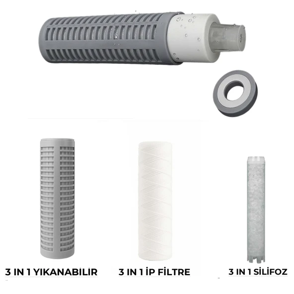 Daire Girişi Kireç Önleyici Tortu Filtreli 3 Özellikli Su Arıtma Filtresi 3 İN 1 İP FİLTRE ürün görseli 1
