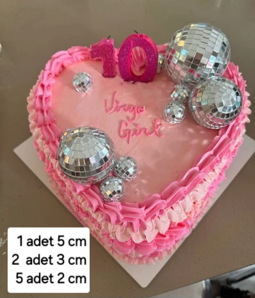 DİSKO TOPU PASTA SÜSÜ ürün görseli 1