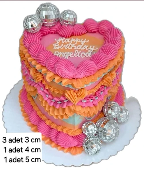 DİSKO TOPU PASTA SÜSÜ 3 CM/4 CM/5 CM SETİ ürün görseli 1