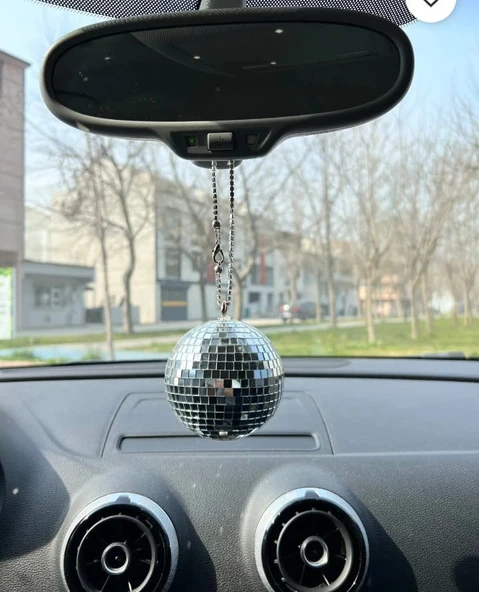 Disko Topu Dikiz Aynası Süsü - 6 Cm - Araba Süsü Cam Aynadan Yapılmaktadır ürün görseli 1