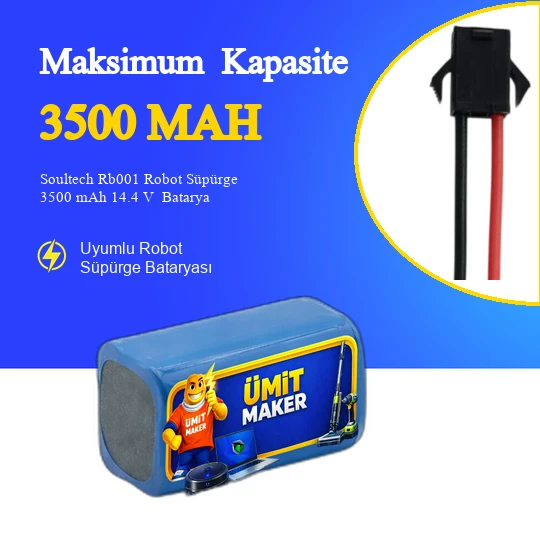 Rb001 Robot Süpürge Robot Süpürge 3500 mAh 14.4 V  Batarya – Orjinal Uyumlu Uzun Ömürlü, Yüksek Performans Pil ürün görseli 1