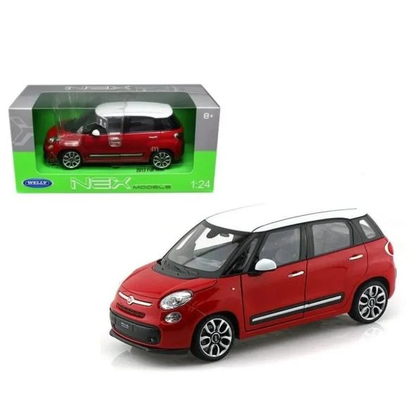 WELLY Koleksiyon 1 / 24 Ölçek Fiat 500L Kırmızı Model Metal Araba ürün görseli 1