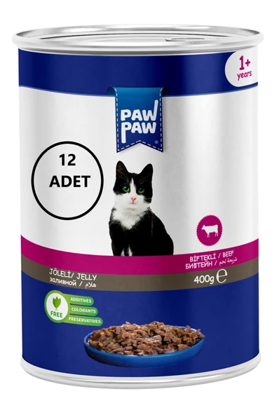 (KLASSMAMA) Joleli Biftek Etli Yetişkin Kedi Konservesi 400Gr 12'li ürün görseli 1