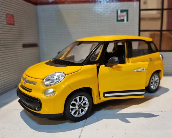 WELLY Koleksiyon 1 / 24 Ölçek Fiat 500L Sarı Model Metal Araba ürün görseli 1