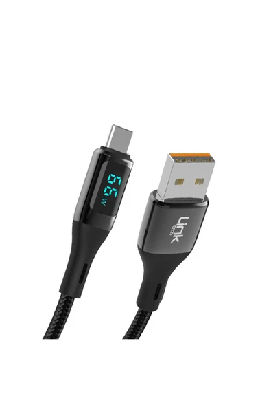 K681 Dijital Göstergeli Usb - Type-c 66w Data Ve Şarj Kablosu 1mt 5a ürün görseli 1