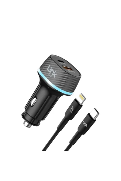 C435 55W Dual PD30W + QC25W Araç Şarj Aleti Type-C to Lightning Kablo Set ürün görseli 1