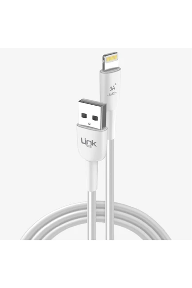 K606 Usb - Iph Lightning 3a 2mt Şarj Kablosu Beyaz - Resim 2