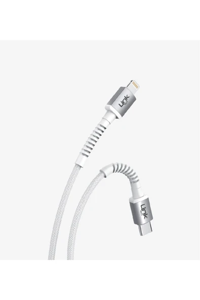 K599 Type-c To Lightning Örgü Metal Başlı Şarj Ve Data Kablosu 3a 1mt ürün görseli 1