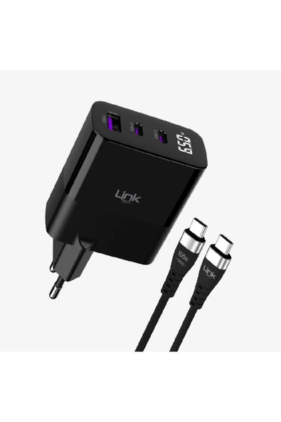 G853 Premium Type-C Cable 65W 3 Ports Super SI Charger ürün görseli 1